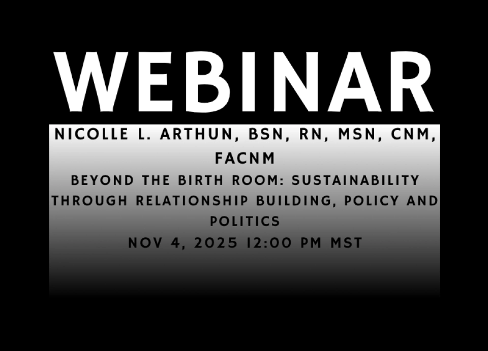"Beyond the Birth Room: Sustainability through Relationship Building, Policy and Politics." by Nicolle Arthun